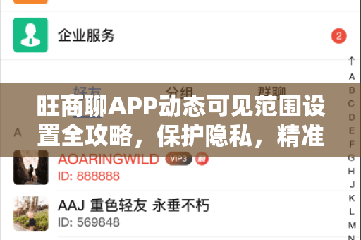 旺商聊APP动态可见范围设置全攻略，保护隐私，精准分享